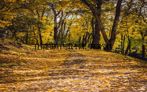 让你的旅行与众不同, 充满个性